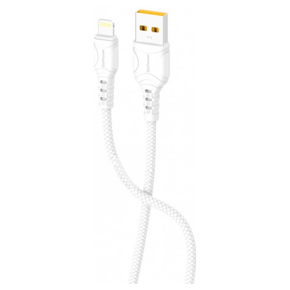 Кабель GoPower GP06L USB (m)-Lightning (m) 1.0м 2.4A ПВХ белый 00-00022783