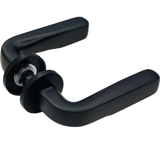 Изображение товара Ручка MORELLI RAP 29 SLIM-R BL дверная на круглой розетке 6 мм, цвет черный 9014612