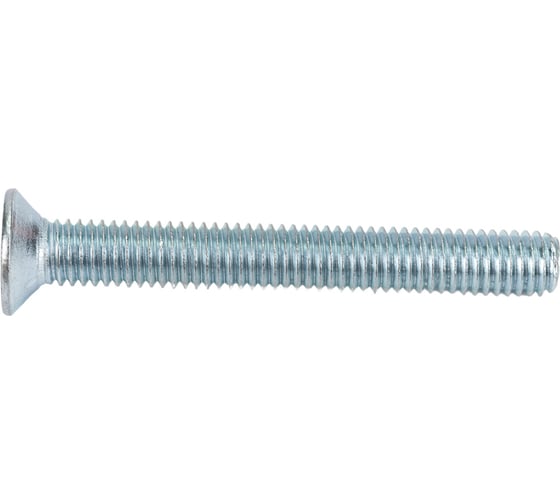 Изображение товара Винт Стройбат пот. DIN 965 М5x40 белый цинк 60 шт 106271