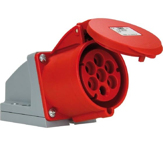 Изображение товара Настенная 7-ми контактная розетка PCE 32А 400V 6P+E IP44127-6v