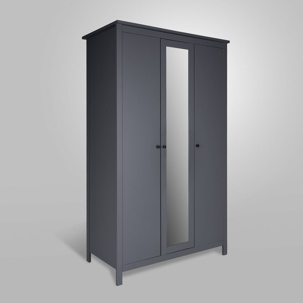 Изображение товара Шкаф Гуд ЛАКК САГА 3 двери с зеркалом серый просторный и функциональный