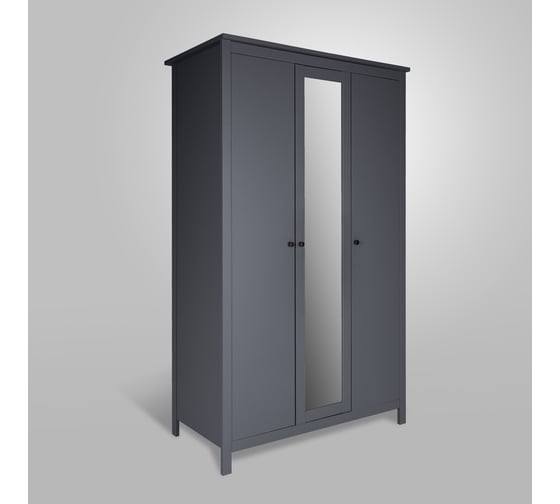 Изображение товара Шкаф Гуд ЛАКК САГА 3 двери, с зеркалом, серый 2.08.01.040.4