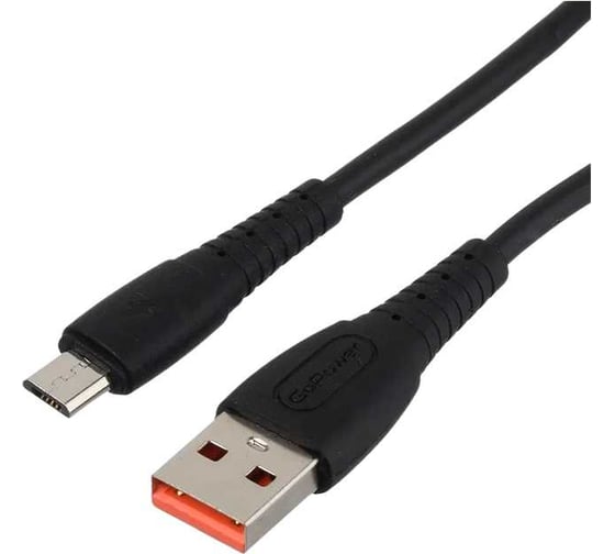 Изображение товара Кабель GoPower GP07M USB (m)-microUSB (m), 1.0м, 2.4A, силикон, черный 00-00022796