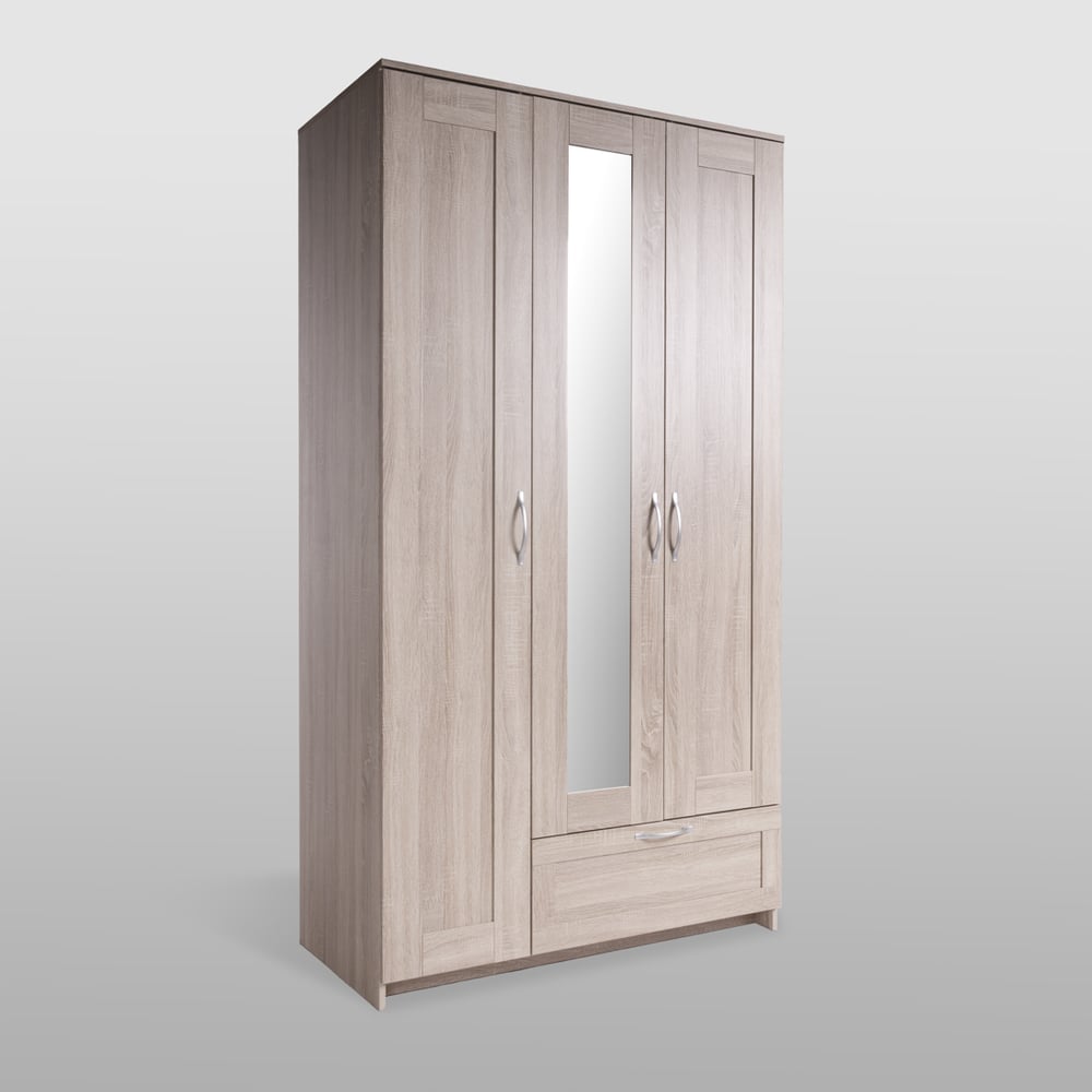 Изображение товара Шкаф с 3 дверьми и зеркалом Гуд ЛАКК СИРИУС 117x59x220 см цвет сонома