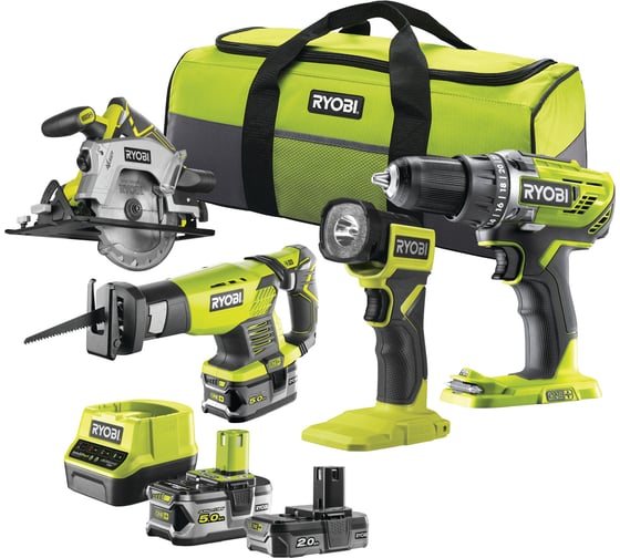 Изображение товара Набор из 4 инструментов Ryobi RCK184-252S 18В 5133005692