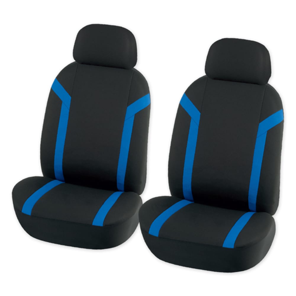 фото Чехол-рубашка на переднее сиденье с подголовником arnezi черный с синей полосой, 4 предмета 00-01035835