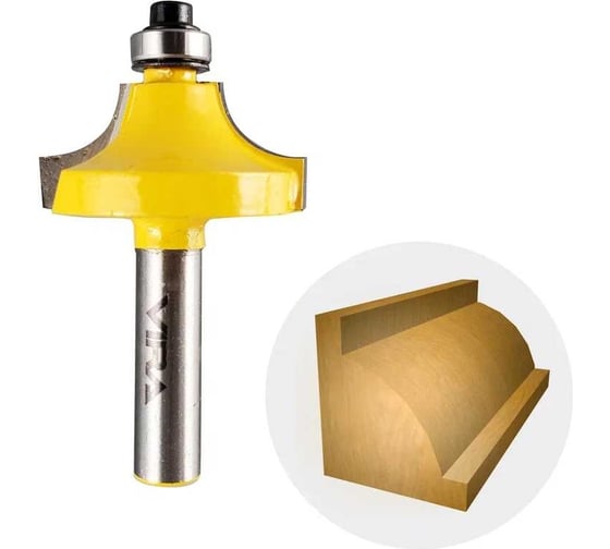 Изображение товара Фреза кромочная калевочная (31.8х17 мм; R9.5 мм; подшипник 9.5 мм; хвостовик 8 мм) VIRA 553347