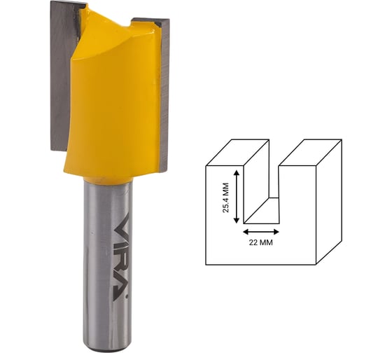 Изображение товара Фреза пазовая прямая (22х25.4 мм, хвостовик 8 мм) VIRA 553310