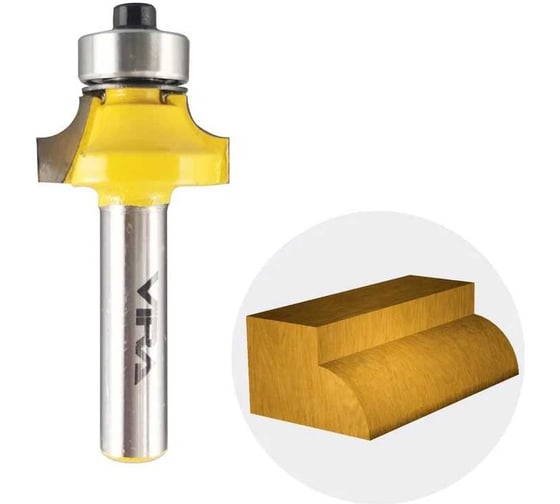 Изображение товара Фреза кромочная калевочная 22.2 х 13 мм R 4.8 мм подшипник 12.7 мм хвостовик 8 мм VIRA L553350