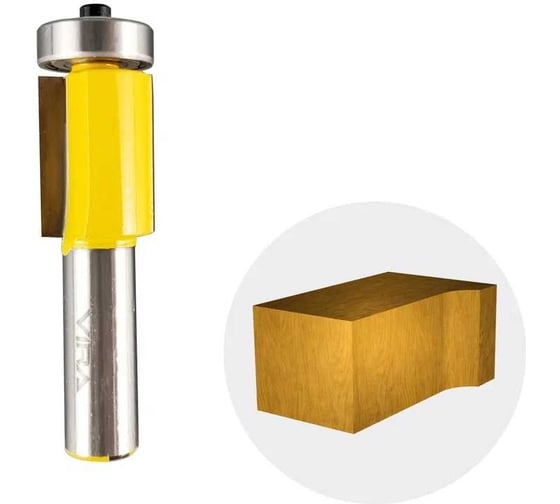 Изображение товара Фреза кромочная прямая (обгонная) с нижним подшипником (19х25.4 мм; хвостовик 12 мм) VIRA 553333