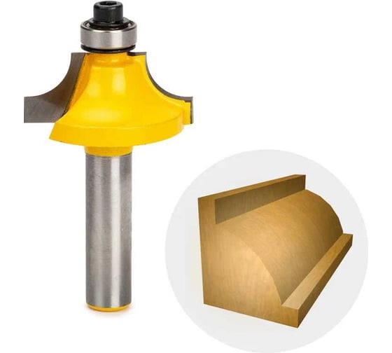 Изображение товара Фреза кромочная калевочная (28.6х14 мм; R6.35 мм; подшипник 9.5 мм; хвостовик 8 мм) VIRA L553357