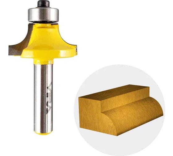 Изображение товара Фреза кромочная калевочная (28.6х16 мм; R8 мм; подшипник 12.7 мм; хвостовик 8 мм) VIRA 553348