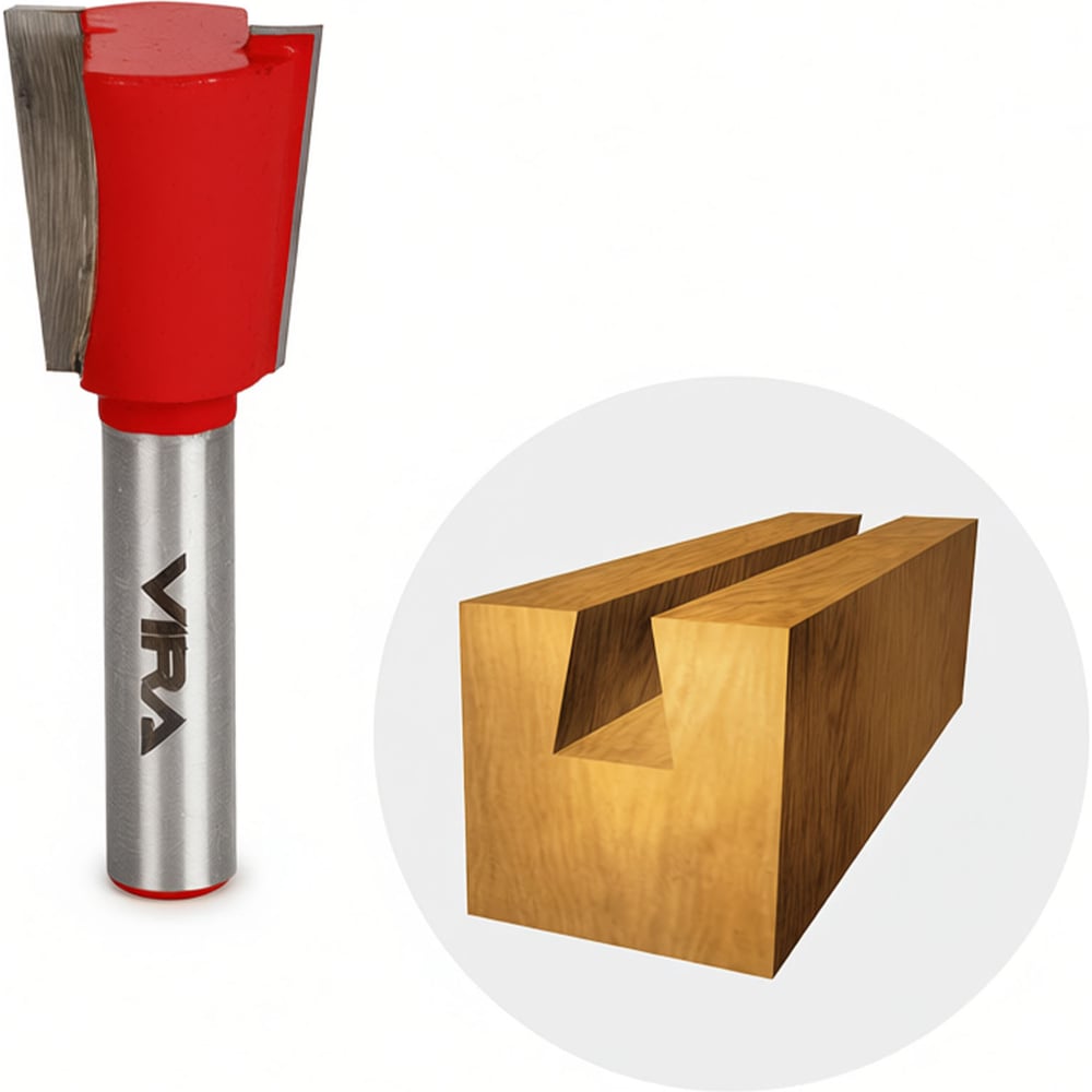 Изображение товара Фреза пазовая Ласточкин хвост 7 градусов VIRA 19x22 мм, концовая