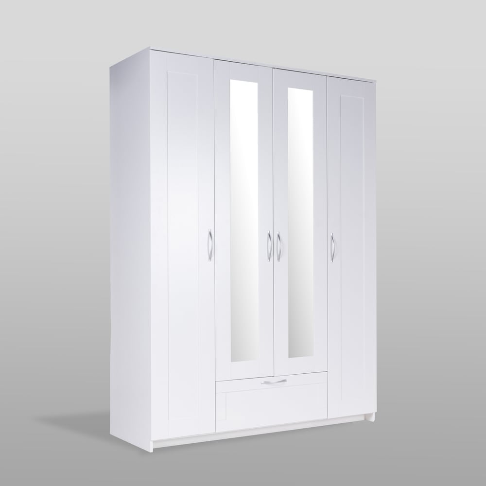 Изображение товара Шкаф Гуд ЛАКК СИРИУС 4 двери + 1 ящик белый 156x59x220 см с зеркалами