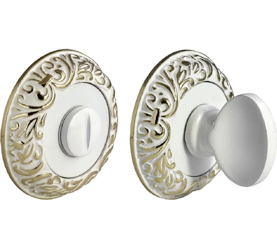 Изображение товара Дверная завертка MORELLI MH-WC-CLP W/PG цвет-белая эмаль/золото 9011970