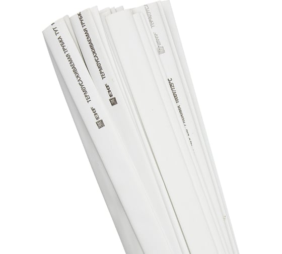 Изображение товара Термоусаживаемая трубка EKF ТУТ нг, 12/6, белая, в отрезках по 1м, 50 шт PROxima tut-12-w-1m