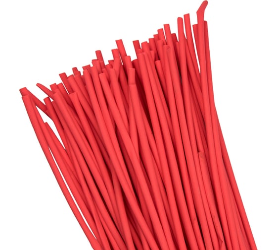 Изображение товара Термоусаживаемая трубка EKF ТУТ нг, 4/2, красная, в отрезках по 1м, 100 шт PROxima tut-4-r-1m