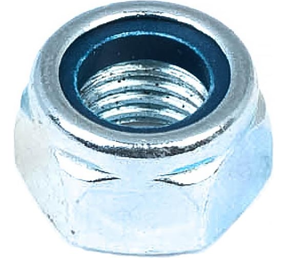 Изображение товара Самоконтрящаяся гайка Стройбат DIN 985 М14 белый цинк 12 шт 307730