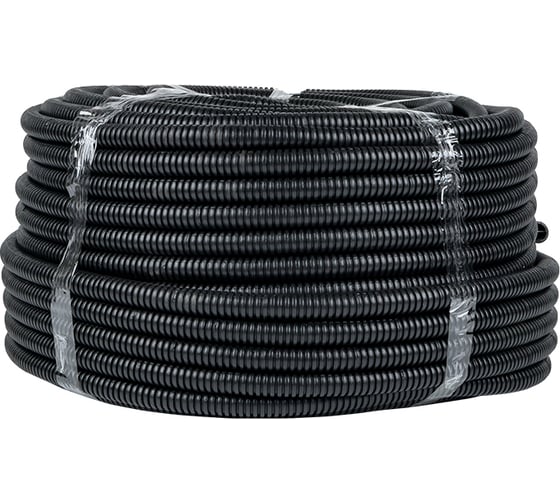 Изображение товара Гофрированная труба EKF ПНД Plast с зондом d25мм черная 75 м PROxima tpnd-25n