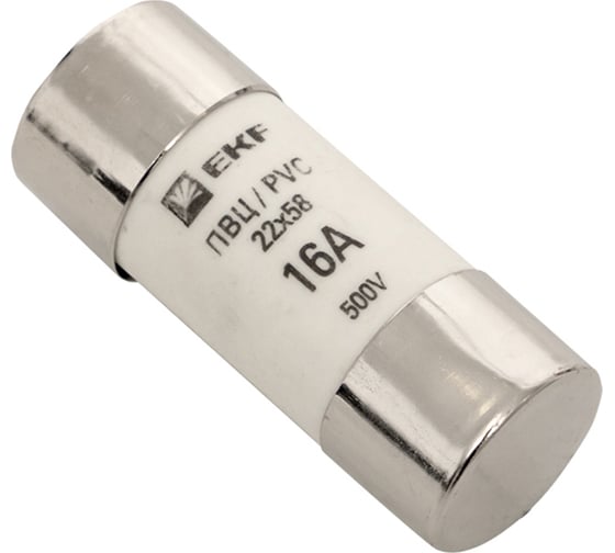Изображение товара Плавкая цилиндрическая вставка EKF ПВЦ 16А PROxima pvc-22x58-16