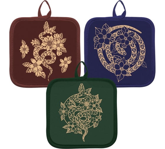 Изображение товара Прихватка МУЛЬТИДОМ "Гарафена" 17x17, 3 цвета HN88-480