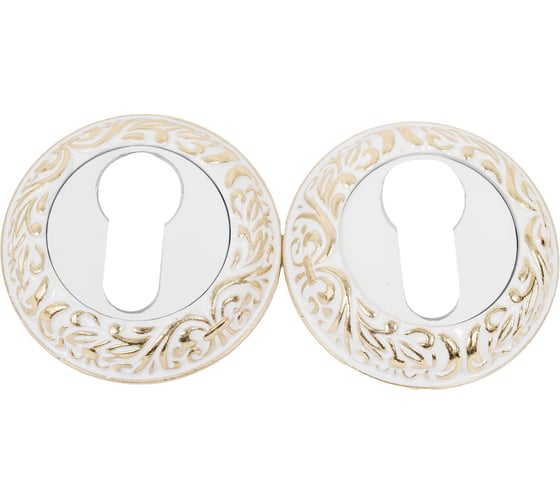 Изображение товара Накладка на ключевой цилиндр MORELLI цвет-белая эмаль/золото MH-KH-CLP W/PG 9011969