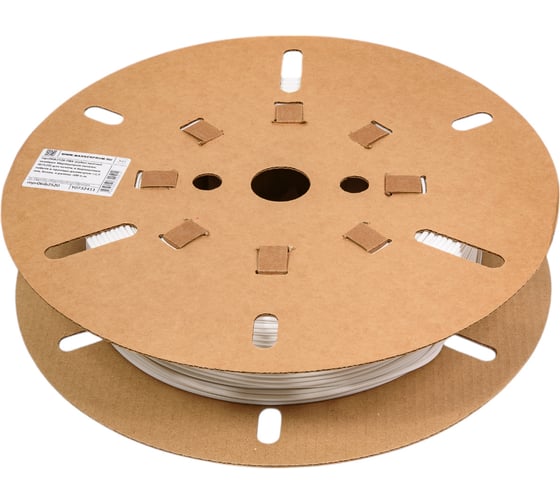 Изображение товара Трубка МАРКЕРПРОМ ПВХ, круглая кембрик (аналог IB2520), для печати и маркировки кабеля и провода диаметром меньше 2,5 мм, белая, в рулоне 200 п.м mpr06ib2520