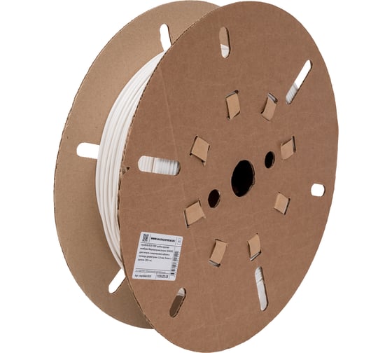 Изображение товара Трубка МАРКЕРПРОМ ПВХ, круглая кембрик (аналог IB2820), для печати и маркировки кабеля и провода диаметром меньше 2,8 мм, белая, в рулоне 200 п.м mpr06ib2820