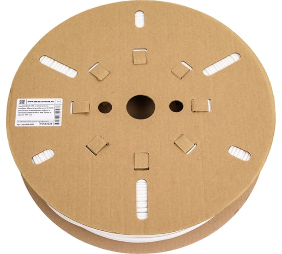 Изображение товара Трубка МАРКЕРПРОМ ПВХ, круглая кембрик (аналог IB4020), для печати и маркировки кабеля и провода диаметром меньше 4 мм, белая, в рулоне 200 п.м mpr06ib4020