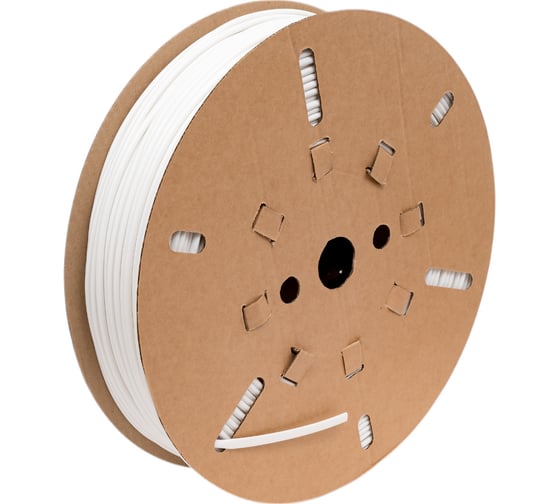 Изображение товара Трубка МАРКЕРПРОМ ПВХ, круглая кембрик (аналог IB4520), для печати и маркировки кабеля и провода диаметром меньше 4,5 мм, белая, в рулоне 200 п.м mpr06ib4520