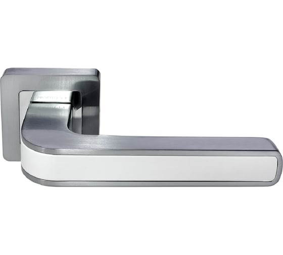 Изображение товара Дверная ручка MORELLI "EON", цвет-матовый хром/белый  MH-46 SC/W-S55 9012225