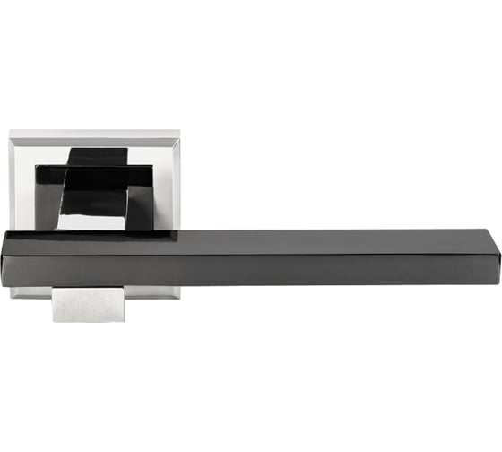 Изображение товара Дверная ручка MORELLI MH-38 SN/BN-S, "Shape", на квадратной накладке, цвет - бел.никель/черн.никель 9011056