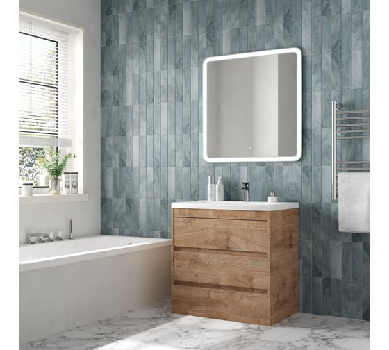 Изображение товара База под раковину напольная с тремя выкатными ящиками Art&Max FAMILY-M Harbor Golden, 750x470x845 мм FAMILY-M-750-3C-PIA-HG