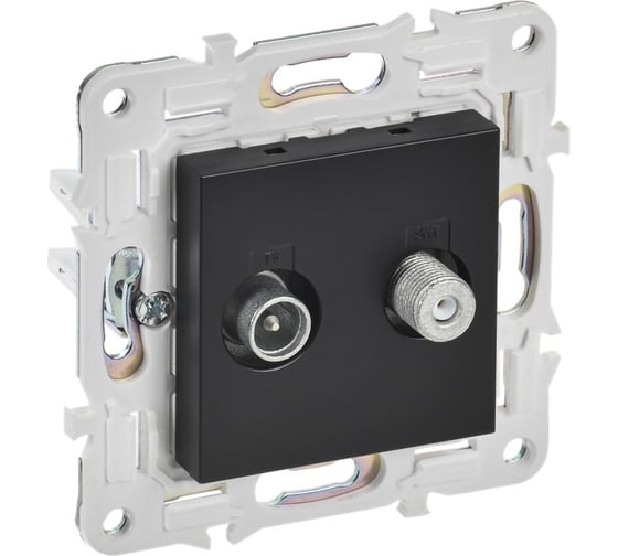 Изображение товара Розетка двойная IEK SKANDY TV+SAT SK-A13Bl черный SK-AF20-O-K02