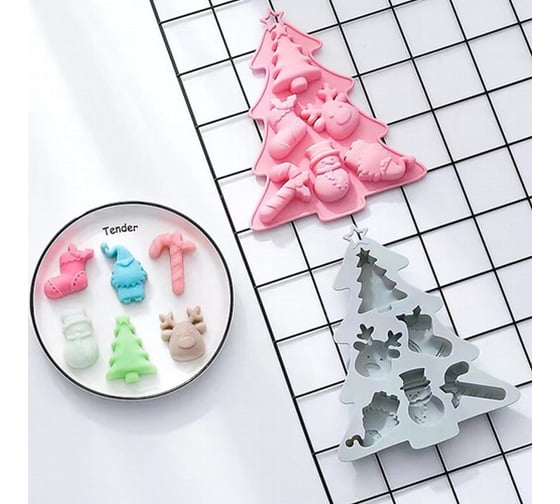 Изображение товара Форма для конфет и льда МУЛЬТИДОМ "Елка изобилия" 23x19x2,5 см, 2 цвета VL2-374