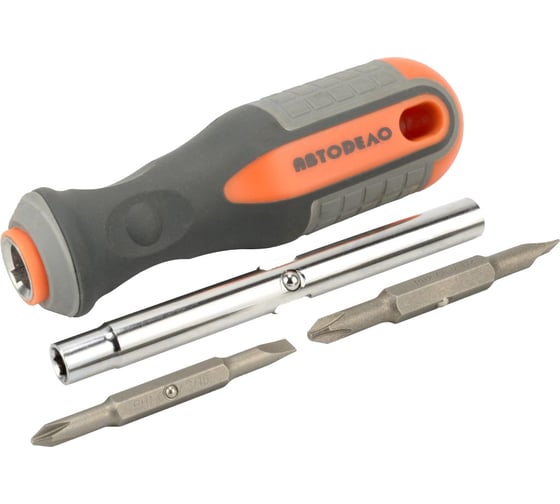 Изображение товара Комбинированная отвертка АвтоDело 175 мм 4 сменные насадки 39459 10718