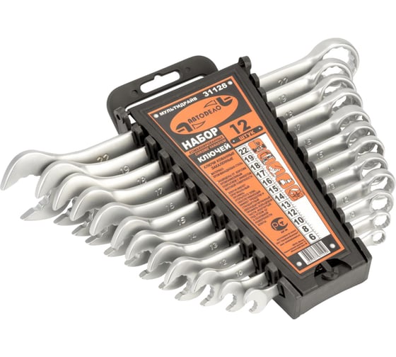 Изображение товара Набор комбинированных ключей АвтоDело МУЛЬТИДРАЙВ холдер 12 шт. 31126 13524