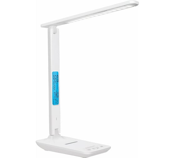 Изображение товара Настольная лампа светильник с дисплеем и беспроводной зарядкой DASWERK LED, 10 Вт, белый, 238325