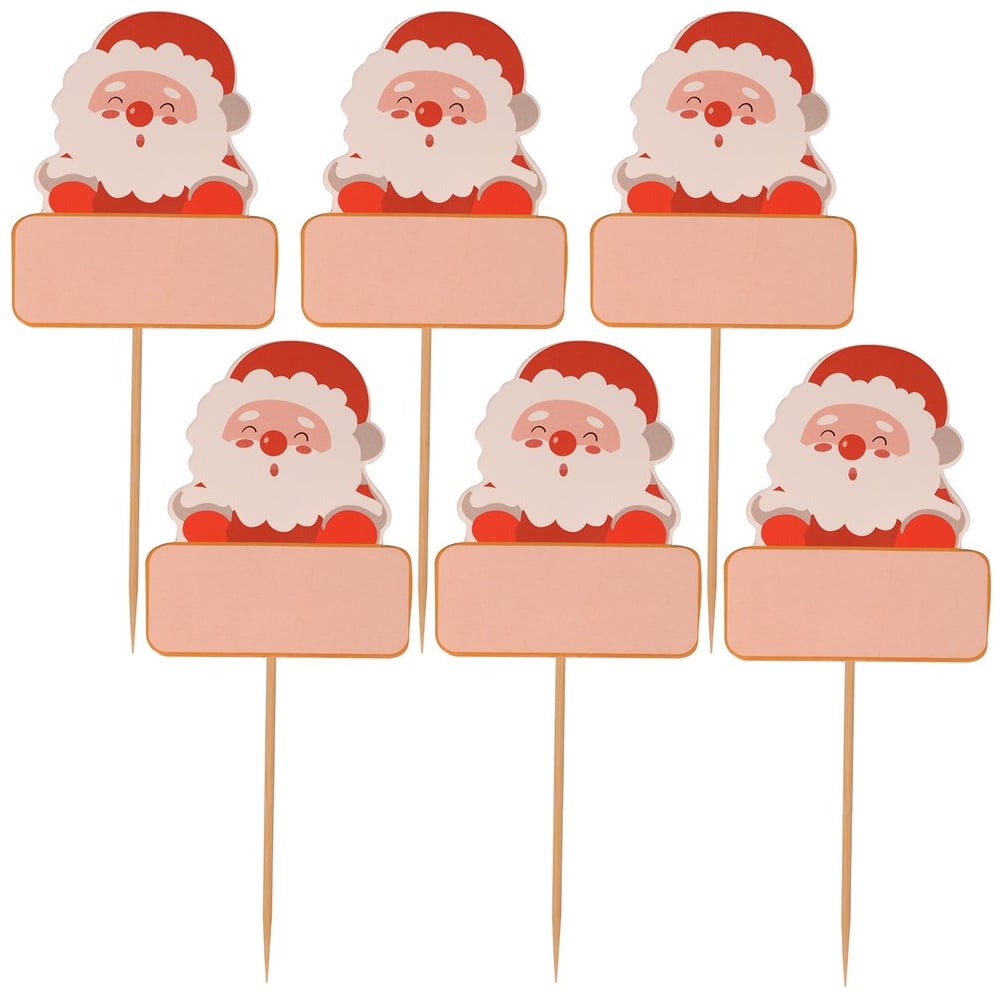 Изображение товара Шпажки для канапе МУЛЬТИДОМ Дед Мороз набор 6 шт. длина 15 см