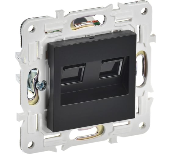 Изображение товара Розетка компьютерная IEK SKANDY двойная RJ45 кат.5E SK-K03Bl черный SK-K20-1-K02