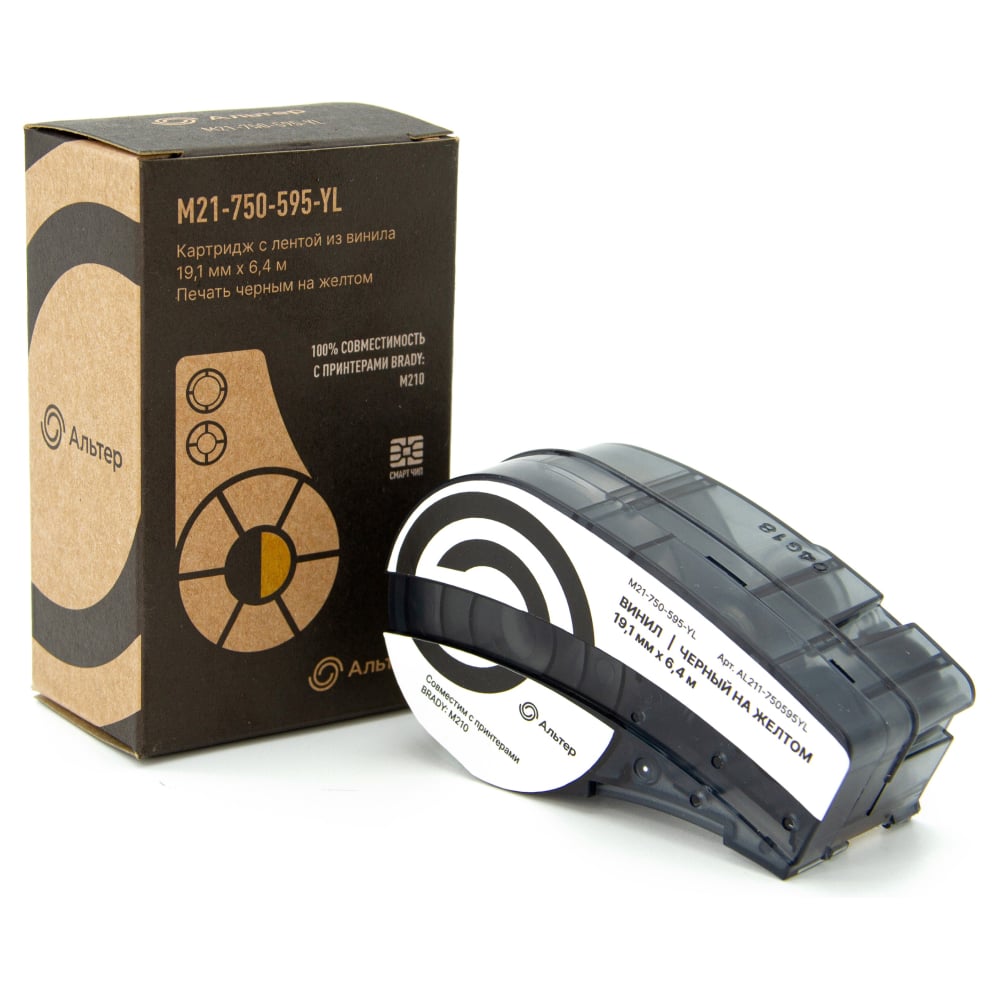 Изображение товара Картридж Альтер M21-750-595-YL с виниловой лентой для BRADY M210 M211
