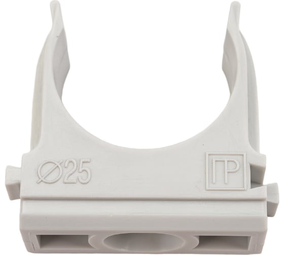 Изображение товара Крепёж-клипса для труб Промрукав д25, безгалогенная HF, атмосферостойкая, серая, 100 шт. PR13.0346