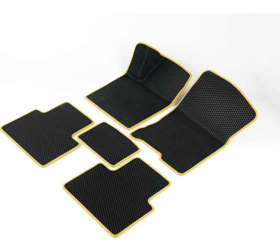 Изображение товара Автомобильные коврики Vicecar ЭВА c 3д лапкой для Hyundai Solaris 2011 - 2016 (Хендай Солярис) ЕВА EVA без разреза DL18016-желтый