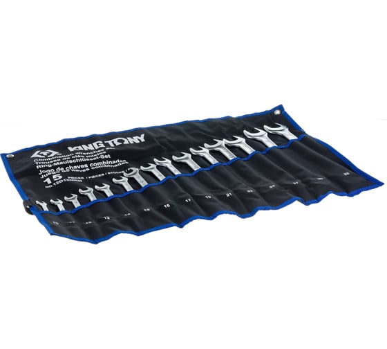 Изображение товара Набор комбинированных ключей KING TONY 10-32 мм, чехол из теторона, 15 предметов 12D15MRN