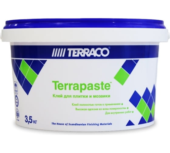 Изображение товара Клей для плитки на акриловой основе TERRACO ТЕРРАПАСТE класс C0, 3.5 кг 6511035