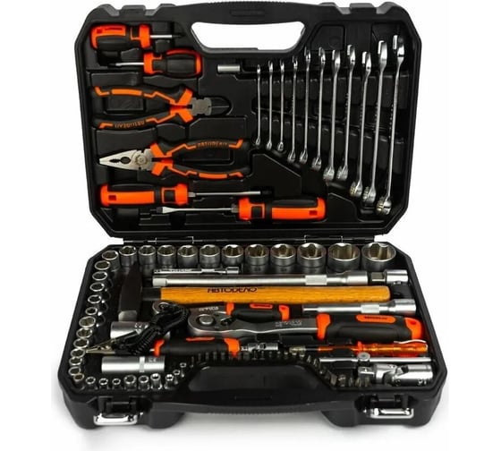 Изображение товара Набор инструмента АвтоDело 90предметов 1/2"DR 1/4"DR PRO 39890 10702