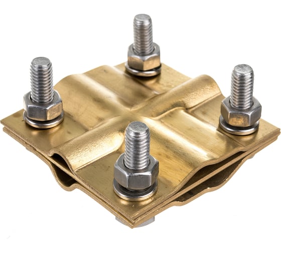 Изображение товара Зажим заземления EZETEK полоса/пруток - полоса/пруток крестообразный, латунь 90530-2