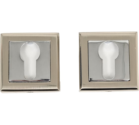 Изображение товара Накладка на евроцилиндр RUCETTI RAP KH-S SN/CP, цвет-бел. никель/хром 9010414