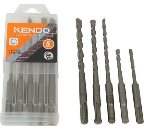 Изображение товара Набор буров по бетону 5 предметов KENDO 11602073