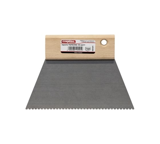 Изображение товара Профессиональный шпатель COMENSAL трапеция с деревянной ручкой 200 зуб B-14 596-00